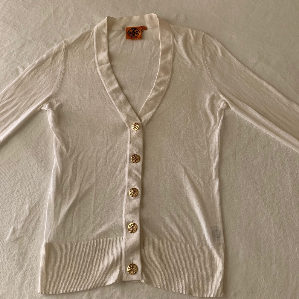 TORY BURCH Cardigan Size S Thin Knit Long Sleeve
